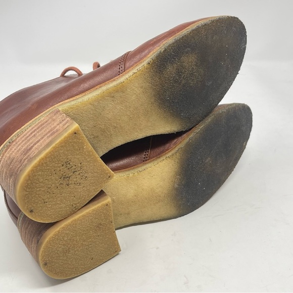 Clarks Originals Booties Womens 7.5 Brown Leather Block Heeled Chukka Lace Up - Picture 16 of 16